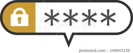 A vector icon for security authentication, featuring a key and password illustration inside a speech bubble, usable for member registration and identity verification. A vector icon for security authentication, featuring a key and password illustration inside a speech bubble, usable for member registration and identity verification. 140047230