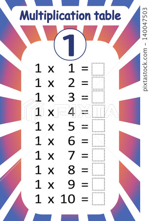 Multiplication Table for Number One Worksheet Multiplication Table for Number One Worksheet 140047503