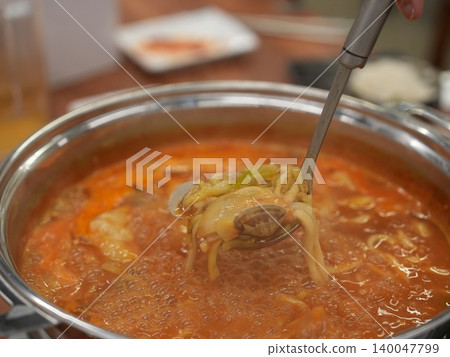 Traditional Korean Spicy Gochujang Noodle Soup Traditional Korean Spicy Gochujang Noodle Soup 140047799