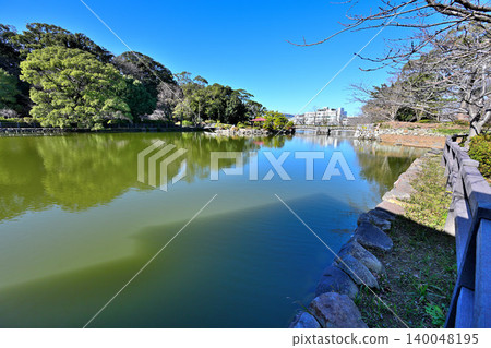 Nagasaki Prefecture: The baileys and remains of "Kushima Castle" in Hizen Province 140048195