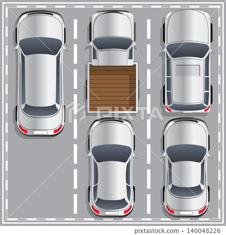 Set of different cars. View from above.Vector illustration. Set of different cars. View from above.Vector illustration. 140048226