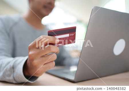 Credit card payment for digital purchase and online banking. Credit card payment for digital purchase and online banking. 140048382