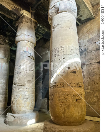 Beautiful interiors and ancient hieroglyphs in the Temple of Seti I in Abydos, Egypt. Beautiful interiors and ancient hieroglyphs in the Temple of Seti I in Abydos, Egypt. 140048514