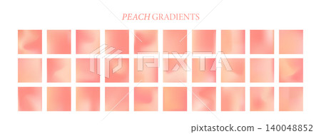 Peach pink gradient. Warm gentle watercolor texture. Minimalistic Vector illustration. Set of squared swatches Peach pink gradient. Warm gentle watercolor texture. Minimalistic Vector illustration. Set of squared swatches 140048852