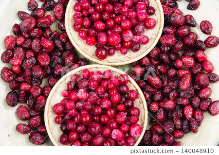 Healthy Cranberry Assortment with Frozen and Dried Berries Healthy Cranberry Assortment with Frozen and Dried Berries 140048910