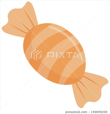 Orange Pastel Wrapped Candy Vector Illustration Cute Sweet Dessert Clipart Isolated on White Background Orange Pastel Wrapped Candy Vector Illustration Cute Sweet Dessert Clipart Isolated on White Background 140049200