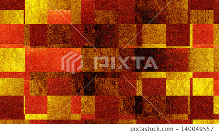 金色和紅色方塊的抽象圖案 金色和紅色方塊的抽象圖案 140049557