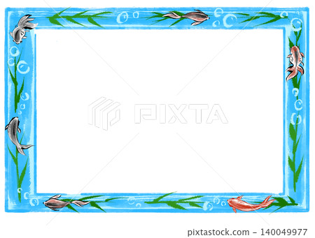 A frame with swimming goldfish A frame with swimming goldfish 140049977