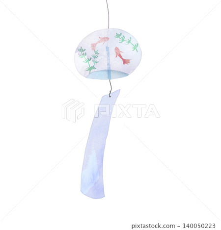 Watercolor wind chimes of pale goldfish Watercolor wind chimes of pale goldfish 140050223