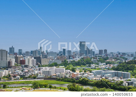 仙台的藍天與城市景觀 仙台的藍天與城市景觀 140050653