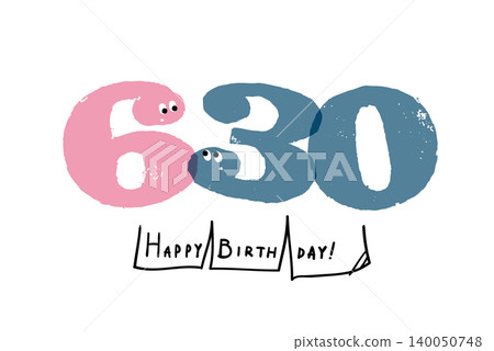 Hand-drawn number illustrations, simple and cute date material, June 30th Hand-drawn number illustrations, simple and cute date material, June 30th 140050748