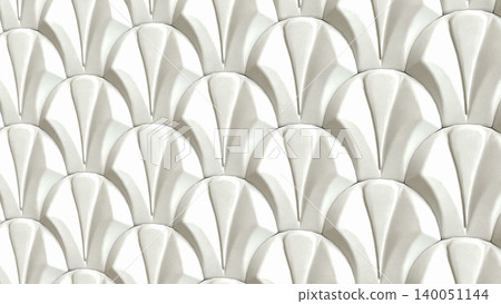 Elegant White Scallop Wall Texture 3d render. Elegant White Scallop Wall Texture 3d render. 140051144