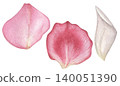 Watercolor collection rose petals on white background. Hand-drawn illustrations for wedding invitations, print, and textiles. 140051390