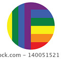 LGBT Rainbow circle flag icon. 140051521