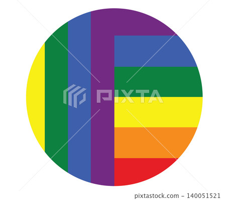 LGBT Rainbow circle flag icon. LGBT Rainbow circle flag icon. 140051521