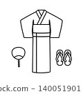 Simple yukata line icon 140051901