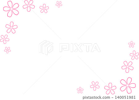 A frame adorned with vibrant pink cherry blossoms. 140051981