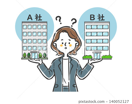 Businesswomen comparing companies - Vector Businesswomen comparing companies - Vector 140052127