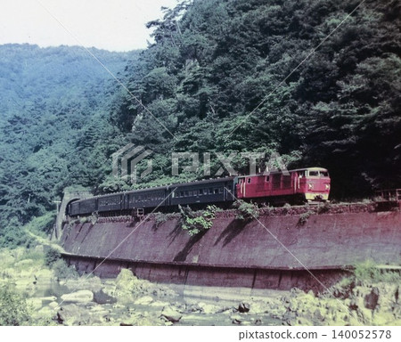 DD54 locomotive and passenger train near Takedao on the Fukuchiyama Line / Photographed in July 1976 DD54 locomotive and passenger train near Takedao on the Fukuchiyama Line / Photographed in July 1976 140052578