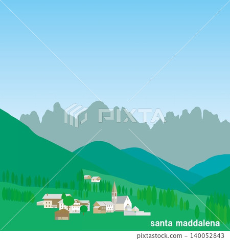 Santa Maddalena, Dolomites, Italy, Summer Santa Maddalena, Dolomites, Italy, Summer 140052843