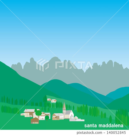 Santa Maddalena, Dolomites, Italy, Summer Santa Maddalena, Dolomites, Italy, Summer 140052845