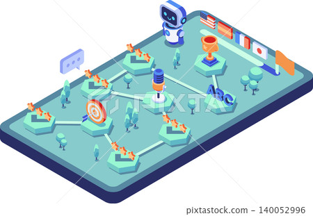 Isometric Language Learning App with AI Robot and Gamified Path Isometric Language Learning App with AI Robot and Gamified Path 140052996