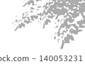 植物和樹木的輪廓。陽光透過樹葉灑下。 140053231
