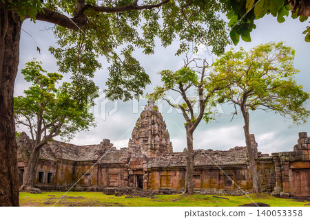 landscape of Phanom Rung Historical Park is a castle built in the ancient Khmer period located in Buriram Province, Thailand. landscape of Phanom Rung Historical Park is a castle built in the ancient Khmer period located in Buriram Province, Thailand. 140053358
