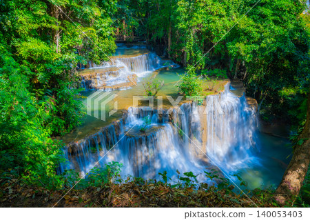 Landscape of Huai Mae Kamin waterfall Srinakarin Is a waterfall in the deep forest at Kanchanaburi, Thailand. Landscape of Huai Mae Kamin waterfall Srinakarin Is a waterfall in the deep forest at Kanchanaburi, Thailand. 140053403