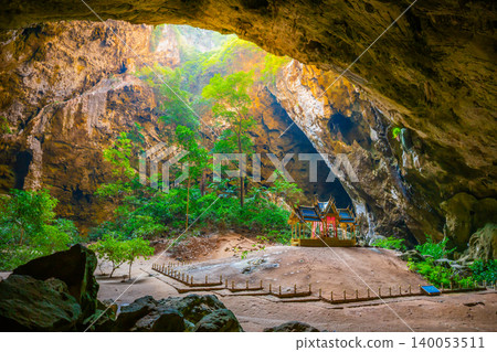 Amazing Phraya Nakhon cave in Khao Sam Roi Yot national park at Prachuap Khiri Khan Thailand is small temple in the sun rays in cave. Amazing Phraya Nakhon cave in Khao Sam Roi Yot national park at Prachuap Khiri Khan Thailand is small temple in the sun rays in cave. 140053511