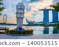 landmark viewpoint in Singapore featuring contemporary architecture in the morning. 140053515
