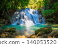 Landscape of Huai Mae Kamin waterfall Srinakarin Is a waterfall in the deep forest at Kanchanaburi, Thailand. 140053520