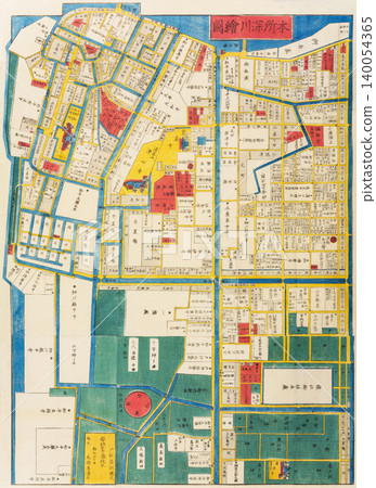 Old map "Edo Kiriezu" Honjo Fukagawa map 140054365