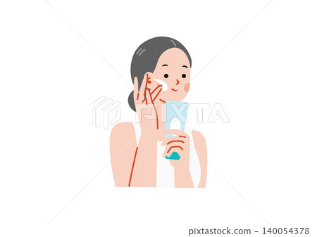 Illustration of a skin care woman Illustration of a skin care woman 140054378