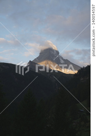 The plateaus and mountain ranges around Zermatt, Switzerland, the green hiking trails, the spectacular Swiss scenery in mid-August. The plateaus and mountain ranges around Zermatt, Switzerland, the green hiking trails, the spectacular Swiss scenery in mid-August. 140054597