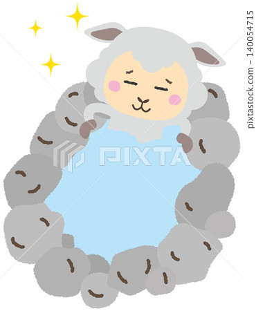 一隻綿羊角色正在羊毛溫泉中放鬆身心。 140054715