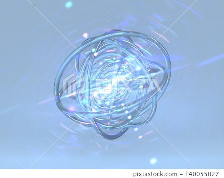 A 3DCG background of overlapping blue rings that glow in rainbow colors. A 3DCG background of overlapping blue rings that glow in rainbow colors. 140055027