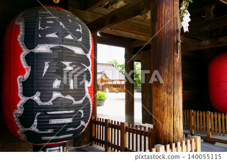 Lanterns at the gate of Konomiya Shrine 140055115