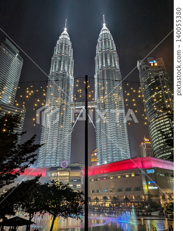 Petronas Twin Towers at night 140055380
