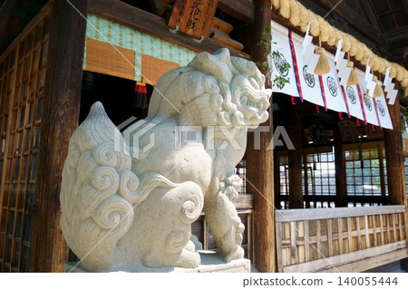Konomiya Shrine: The main hall where the guardian lion-dogs are placed. Konomiya Shrine: The main hall where the guardian lion-dogs are placed. 140055444