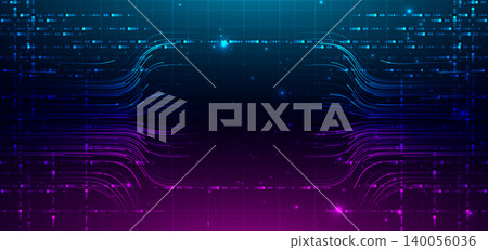 Futuristic technology horizontal lines glowing on dark blue background. Futuristic technology horizontal lines glowing on dark blue background. 140056036