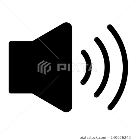 Simple icon illustration of speaker and volume control 001 Simple icon illustration of speaker and volume control 001 140056243