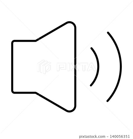 揚聲器和音量控制的簡單圖示插圖 004 140056351