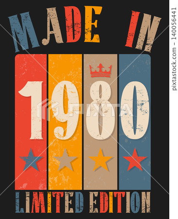 Vintage Retro Style 1980 Birthday Print Vintage Retro Style 1980 Birthday Print 140056441