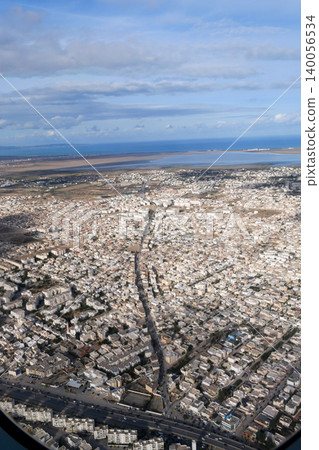 View of Tunis from an airplane in Tunisia View of Tunis from an airplane in Tunisia 140056534