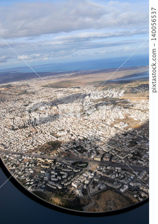 View of Tunis from an airplane in Tunisia View of Tunis from an airplane in Tunisia 140056537