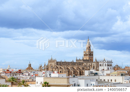 Giralda, the bell tower of Seville Cathedral in Seville, Spain Giralda, the bell tower of Seville Cathedral in Seville, Spain 140056657