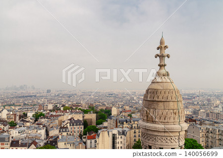 Panorama of Paris from above, France. Aerial top view from Montmartre viewpoint. 140056699