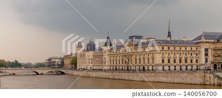 Conciergerie palace and prison and Seine river in Paris. Conciergerie palace and prison and Seine river in Paris. 140056700