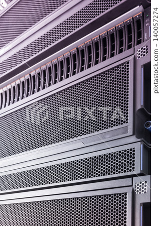 Array of data storage hard drives in internet data center Array of data storage hard drives in internet data center 140057274